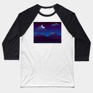 Moonlit Mountains Baseball T-Shirt